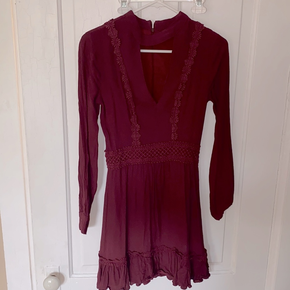 Lulu’s Burgundy Skater Dress